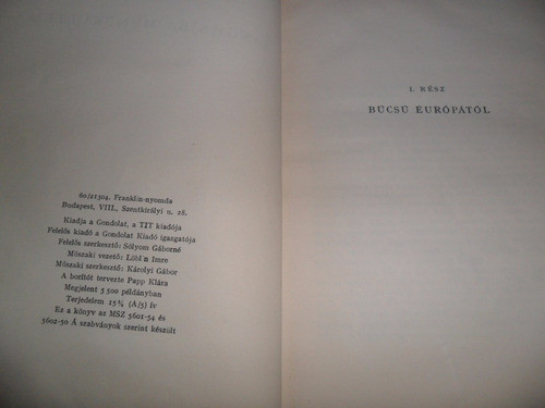 Sanghajba  Menekultem Frnak Laszlo Budapest 1960 1