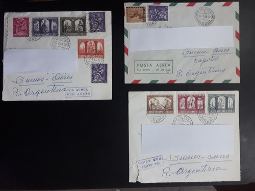 Filatelia Vaticano - 3 Sobres Circulados 1966 0