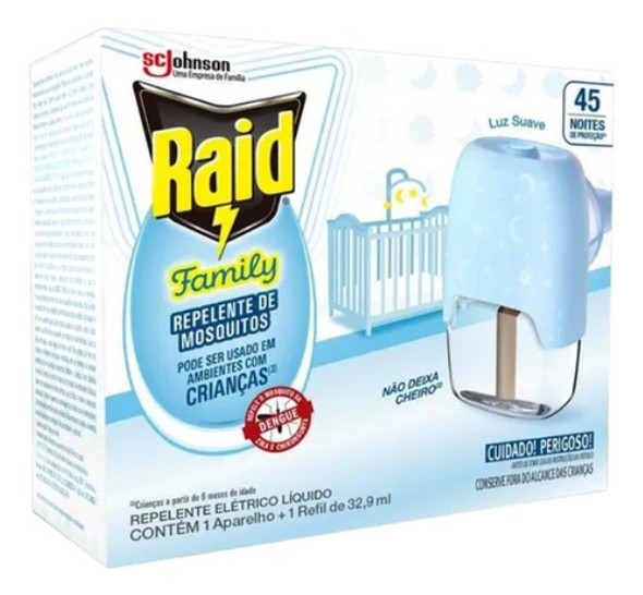 Kit Repelente Elétrico + Kit 2 Refil Raid 45 Noites 1