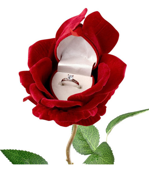 Estuche De Anillo De Flor De Rosa, Boda Compromiso Fiesta 0