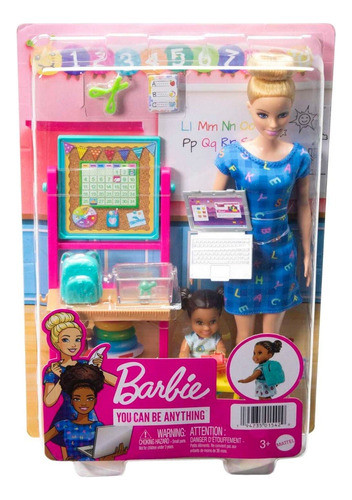 Muñeca Barbie Set Maestra 30cm + Niña Y Accesorios De Clase 0
