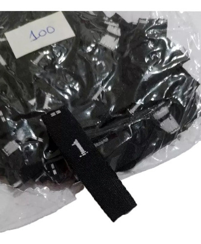 Etiqueta Talle 1 Bordado Fdo Negro X 4.000 Unidades 0