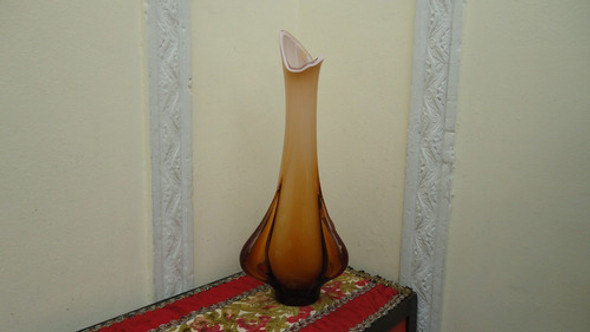 Fino Florero Antiguo De Cristal Murano Italiano Divino Vealo 1