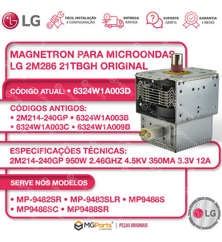 Magnetron Microondas LG Mp9488s Mp9488sc Mp9488sr Original 1