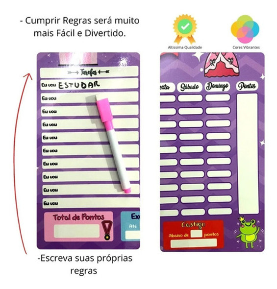 Mural Das Conquistas Para Criança 60x40 Grande + Canetas 1