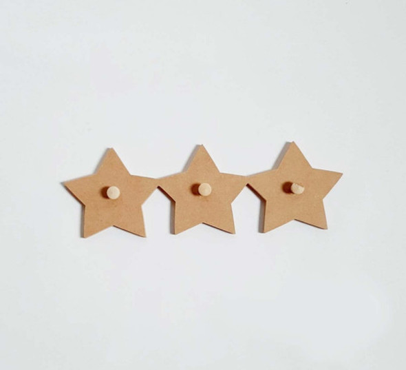 Porta Llaves Estrellas Infantil Fibrofacil X 3 Ganchos 1