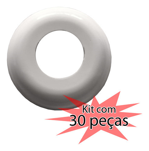 Kit 30 Canopla Para Corrimão Redondo 1 1/2  Nylon Branca 1