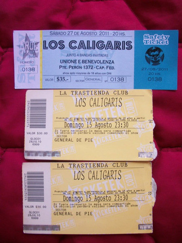 3 Entradas De Los Galigaris 0