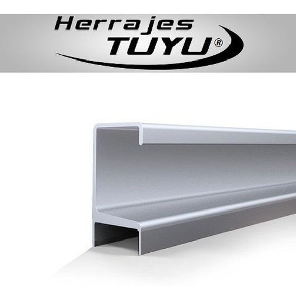 Perfil Tirador C Presion Aluminio Manija Mueble Madera Cajon 1