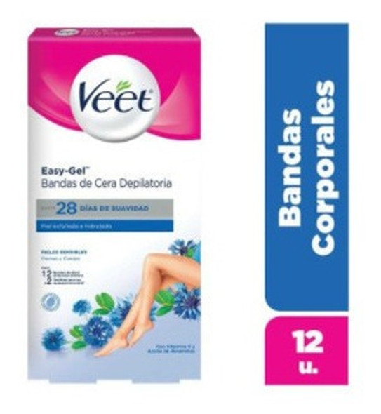 Veet Bandas Depilatorias Cuerpo Piel Sens X 12 Unidades 1