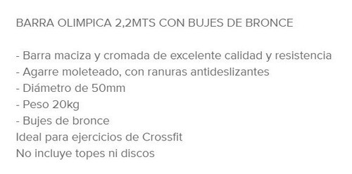 Barra Olimpica 2,20 Metros Maciza 20 Kg Funcional Crossfit 1