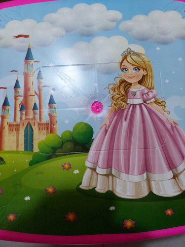 Mesinha Plastica Infantil Decorada Rosa Princesa Menina 1