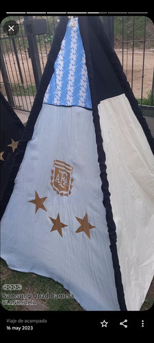 Carpa Tipy, Palos De Madera De 2mt, Tusso Y Alfombra Aislant 0