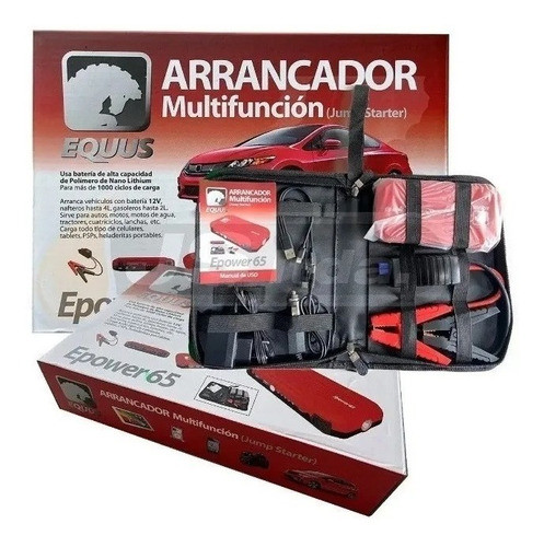 Arrancador De Autos Y Cargador Equus 12.000mah Con Inflador 0
