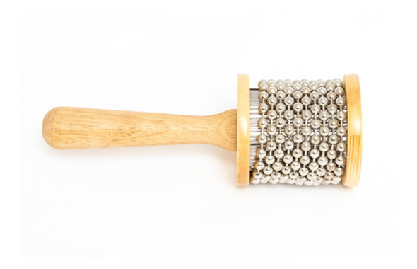 Cabasa Parquer Madera Chica 8,7 Cm Aros Metal 1