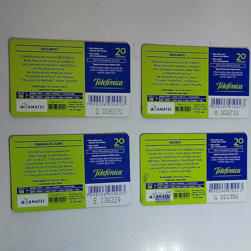 Cartão Telefônico Colecionável Raro Pensadores 30-24-29 1