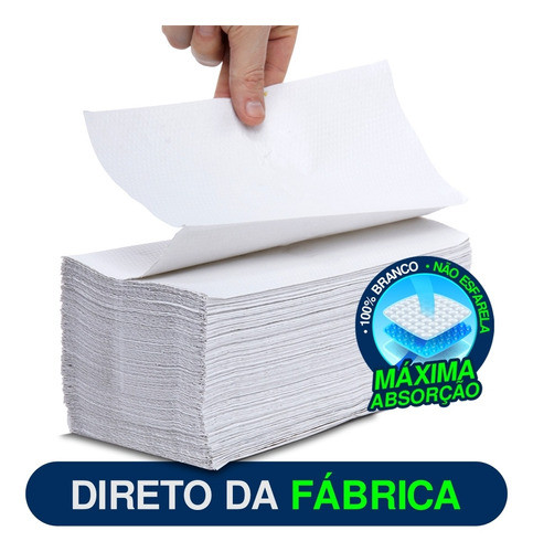 Kit 4000 Papel Toalha Interfolha Branco Puro Para Secar Mãos 0