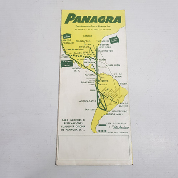 Antiguo Folleto Panagra 1957 Aerolínea Pan America Mag 63045 1