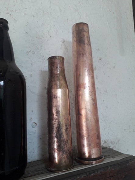 2 Capsulas Balas De Cañon  Años 40 Bronce Macizo 31 Y22 Alto 1