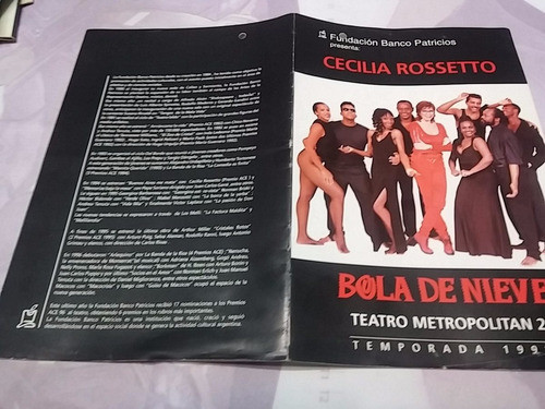 Programa Teatro Metropolitan 2 Bola De Nieve Cecilia Rosetto 0