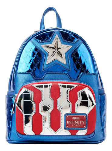 Loungefly: Marvel Shine Capitán América Cosplay Mini Mochila 0