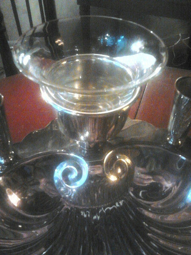 Clásica Copetinera Sheffield Silver C/ Depósito De Cristal 1