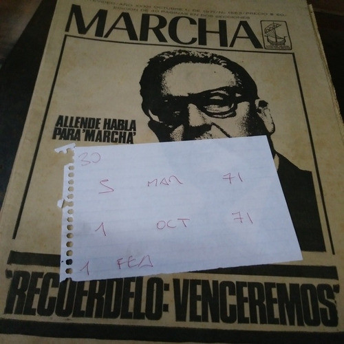 Semanario Marcha Del 5 Mar. 1971 Al 1 Oct. 1971, Impecables 0