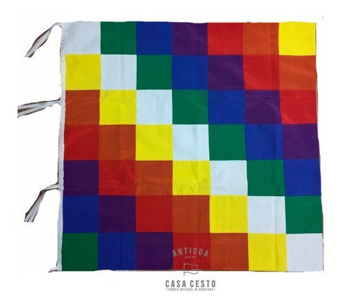 * Bandera Wiphala Pueblos Originarios Ceremonia * 90x90 Cm * 0