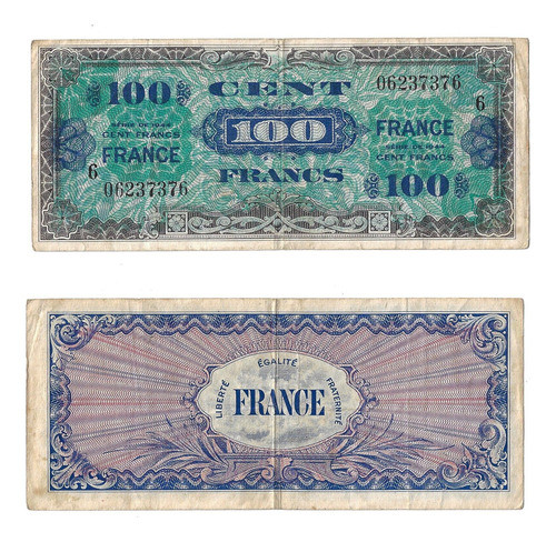 Billete (alemania) Francia Aliadas 1944 X 100 Fr Muy Bueno 0