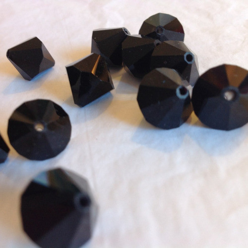 Cristal Bicono 10x9mm. Swarovski Jet Lote X 20u 1