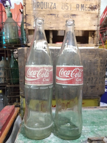 Antiguas Botellas De  Coca Cola De 1 Litro De Los Años 80's 0