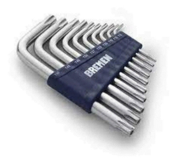 Jgo Llaves Torx Tamper Cortas 10 Piezas T8 A T50 Bremen 6906 0