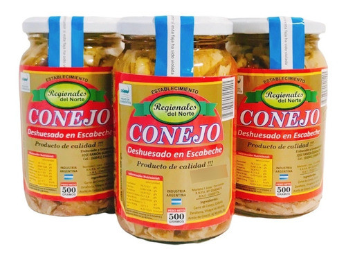 Escabeche De Conejo Regionales Del Norte X 3 Unidades 0