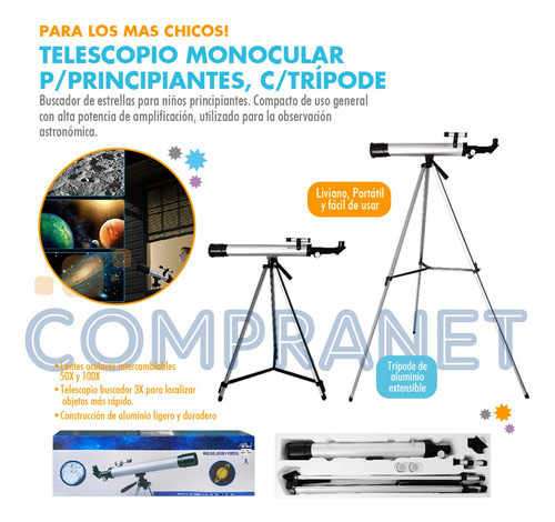 Telescopio Monocular, Portatil, Regulable Con Trípode 11789 1