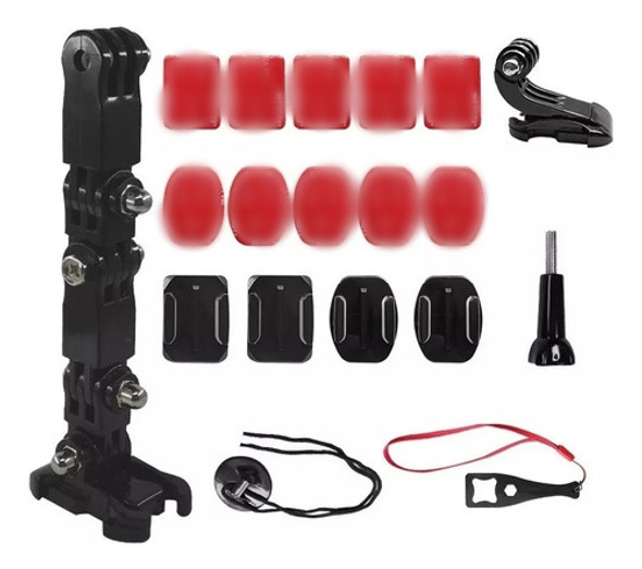 Suporte De Queixo Do Capacete -para Gopro + Kit Adesivo 0