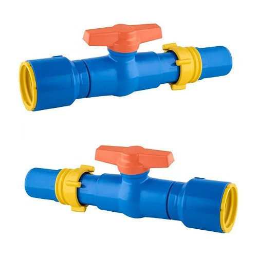 Kit Registro Esfera 2'' C/ Adaptadores Ponta Fêmea E Macho 0