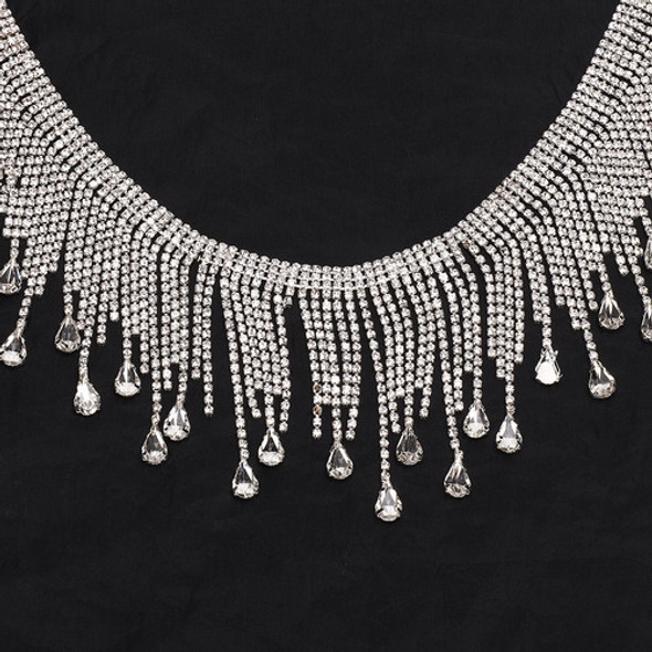 Strass De Borla Prateada Com Acabamento Em Vidro De Cristal 1