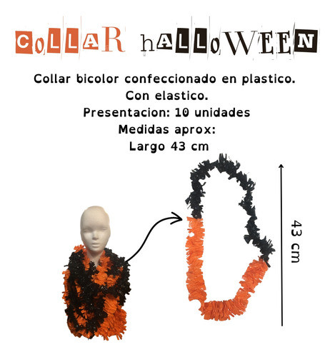 Collar Halloween X 10 Noche De Brujas Cotillon Fiesta 1