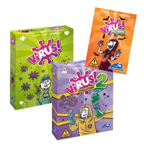 Combo Juego Virus + Virus 2 + Expansion Cartas Halloween 0