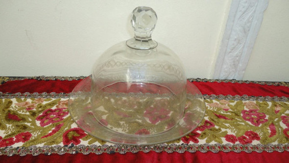 Quesera Campana Cristal Antigua Tallada Impecable Veala 0