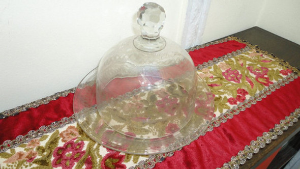 Quesera Campana Cristal Antigua Tallada Impecable Veala 1