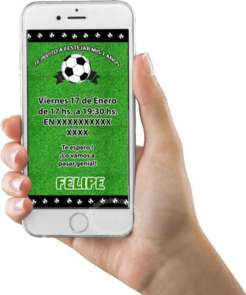 Futbol Pelota Invitación Tarjeta Digital Imprimible Whatsapp 0