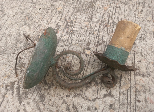 Antiguo Aplique De 1 Luz En Hierro Artistico - Funcionando 1