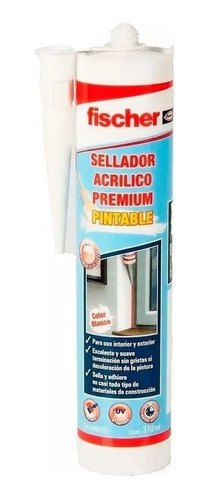 Kit X12 Sellador Acrílico Premium Pintable 310ml Fischer 1