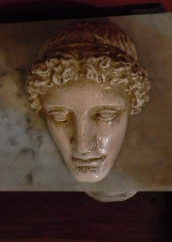 Cara Apolo Cemento Aplique Friso Figura Divinidad Griega 1
