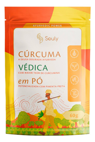 Cúrcuma Védica Em Pó Souly 60g 0