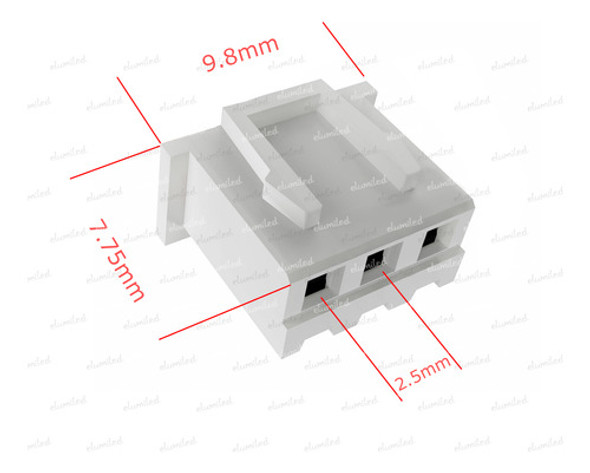 50 Conectores Hembra 2.50mm 3 Vias Jst Xh Con Terminales 1