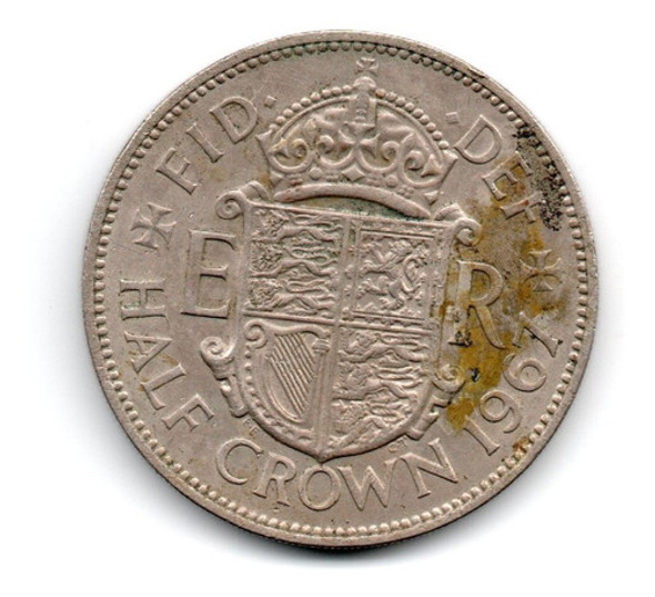 Inglaterra Gran Bretaña Moneda 1/2 Corona Año 1967 Km#907 0