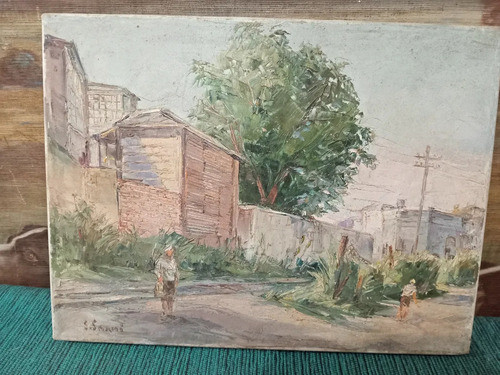 Óleo Sobre Tela Del Autor Sergio Sanni. Barrio 0