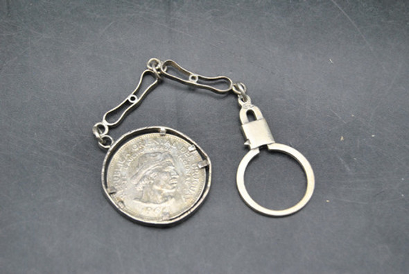 Antigua Moneda El Gaucho $10 Plata Llavero Uruguay 0